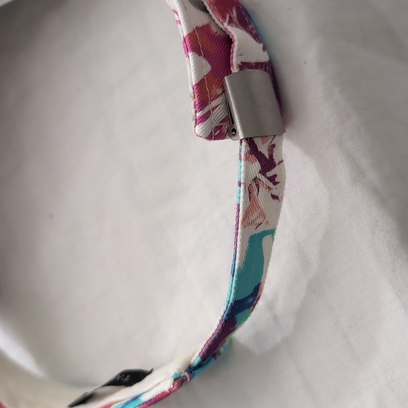 3/$21 TALBOTS Canvas Adjustable Visor Floral Hat Sz O/S - Picture 5 of 6